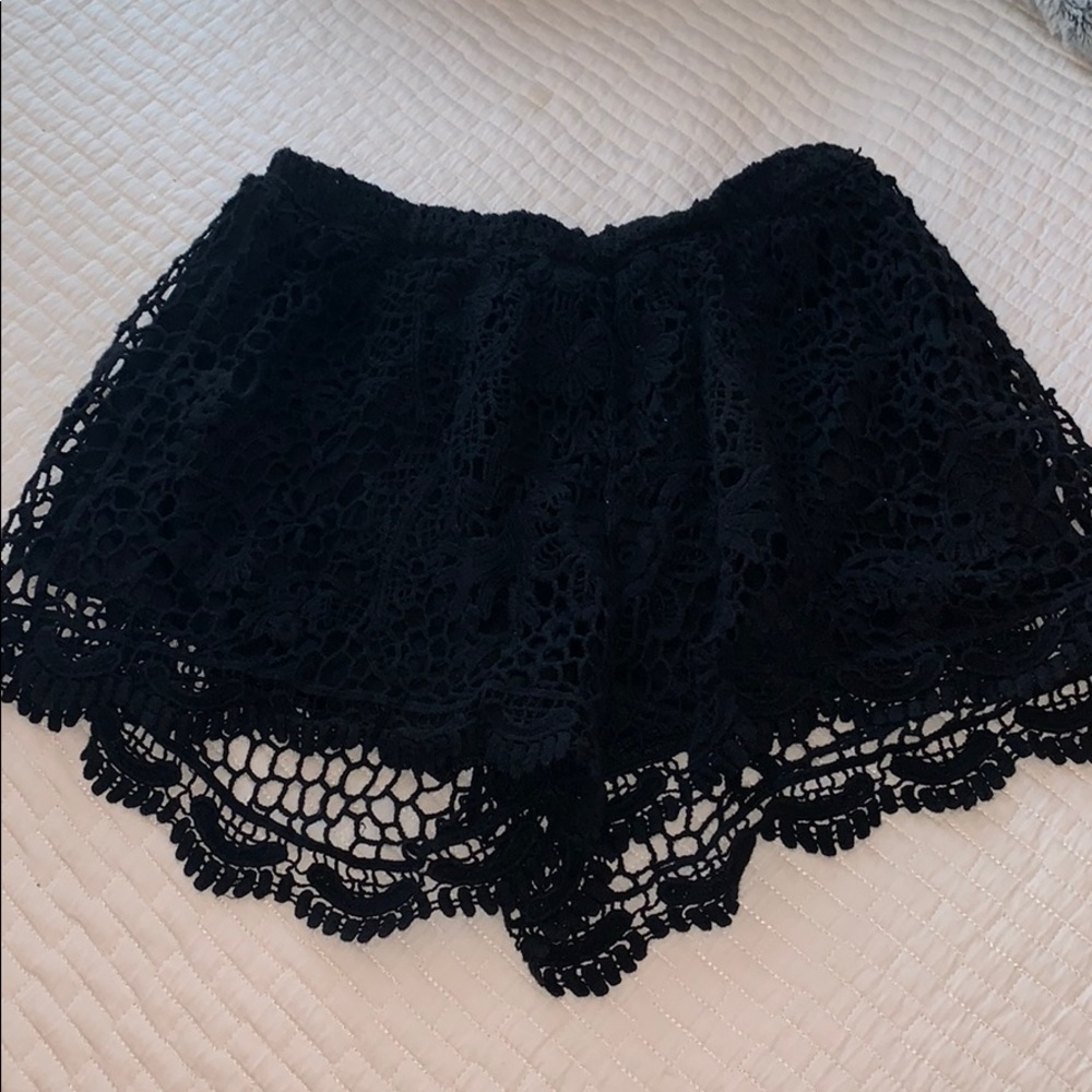 LF crochet black shorts
